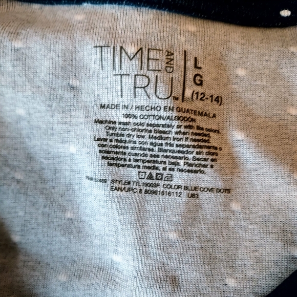 Time and Tru Blue & White Top -Lg - Picture 4 of 4